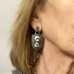 Sterling Silver Marcasite Pierced Earrings